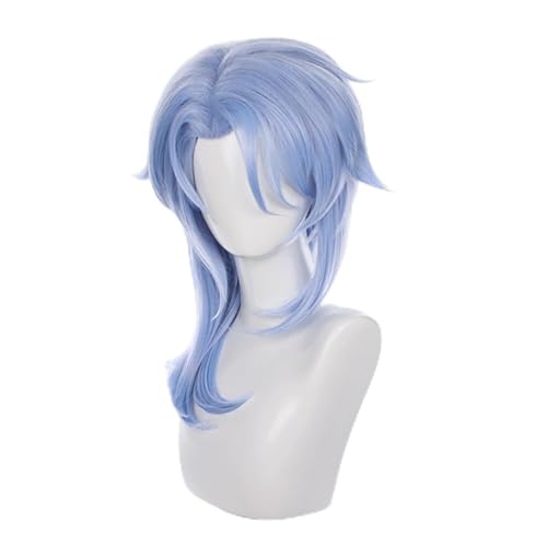 Anime Cosplay Perücke, Blaue Langhaarperücke, Anime-Kostümperücke mit glattem Haar und Pony von VDCVADKYE