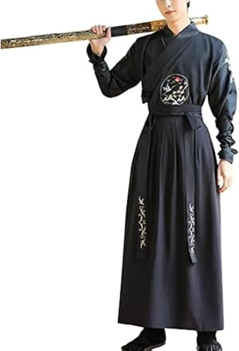 VDCVADKYE Chinesisches Hanfu-Kleid, Antikes chinesisches Schwertkämpferkostüm, traditionelle Stickerei, schmal geschnittenes Hanfu-Outfit(3X Large) von VDCVADKYE