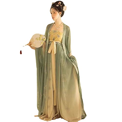 VDCVADKYE Chinesisches Hanfu-Kleid, Frau Antike Fee Kostüm Original Chinesischen Traditionellen Hanfu Pirnt Kleid(Green,Large) von VDCVADKYE