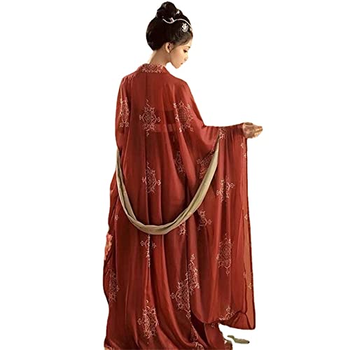 VDCVADKYE Chinesisches Hanfu-Kleid, Frau Antike Fee Kostüm Original Chinesischen Traditionellen Hanfu Pirnt Kleid(Red,Large) von VDCVADKYE