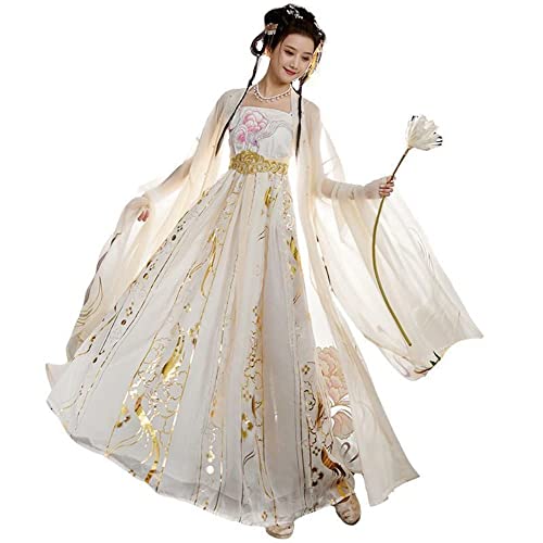 VDCVADKYE Chinesisches Hanfu-Kleid, Frauen Alte Chinesische Traditionelle Hanfu Set Weibliche Cosplay Kostüm Vintage(3X Large) von VDCVADKYE