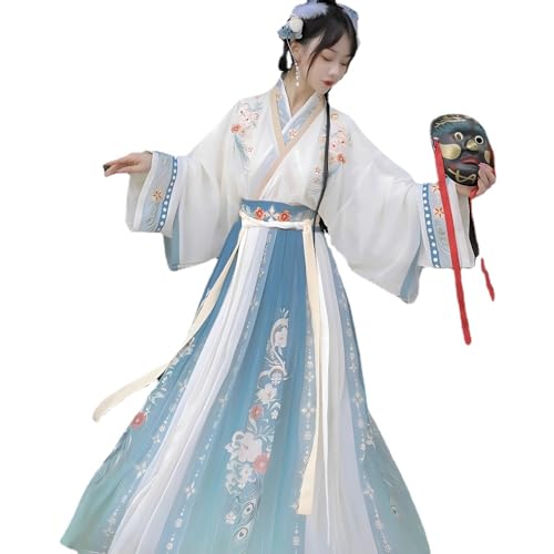 VDCVADKYE Chinesisches Hanfu-Kleid, Hanfu Chinesischen Stil Taille Länge Antike Kostüm Leistung Antiken Stil Herbst(Blue,Medium) von VDCVADKYE