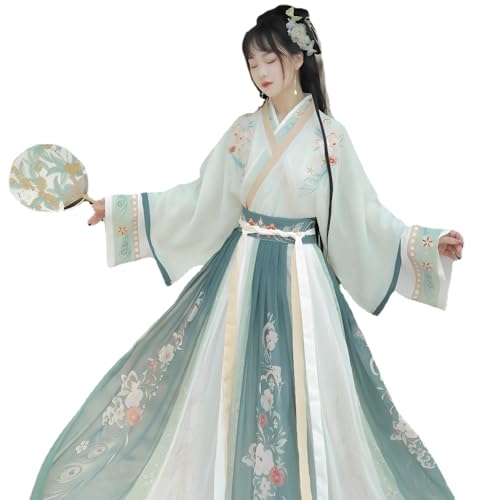 VDCVADKYE Chinesisches Hanfu-Kleid, Hanfu Chinesischen Stil Taille Länge Antike Kostüm Leistung Antiken Stil Herbst(Green,Large) von VDCVADKYE