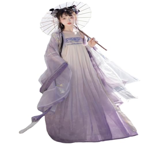 VDCVADKYE Chinesisches Hanfu-Kleid, Hanfu Damen Ru Rock Lila Große Ärmel Hemd Hanfu Han Elemente(Medium) von VDCVADKYE