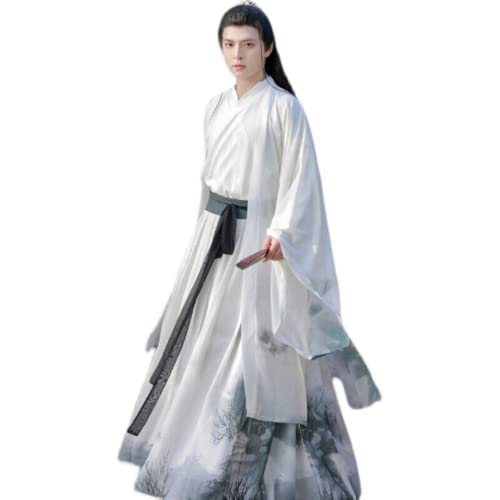 VDCVADKYE Chinesisches Hanfu-Kleid, Hanfu Kleid Alte Chinesische Stickerei Hanfu Männlich Cosplay Kostüm Grau(Gray,Large) von VDCVADKYE