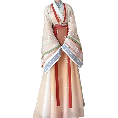 VDCVADKYE Chinesisches Hanfu-Kleid, Hanfu Kleid Frauen Alte Chinesische Stickerei Hanfu Set Weibliche Halloween(Large) von VDCVADKYE