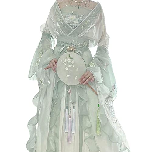 VDCVADKYE Chinesisches Hanfu-Kleid, Hanfu Kleid Frauen Alte Chinesische Traditionelle Hanfu Set Weibliche Fee Cosplay(Large) von VDCVADKYE