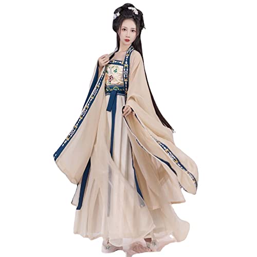 VDCVADKYE Chinesisches Hanfu-Kleid, Hanfu-Kleid for Damen, altes traditionelles chinesisches Hanfu-Set, weibliches Kostüm for Damen(Apricot,Large) von VDCVADKYE