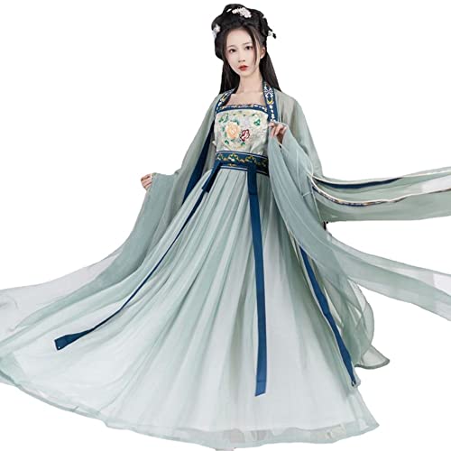 VDCVADKYE Chinesisches Hanfu-Kleid, Hanfu-Kleid for Damen, altes traditionelles chinesisches Hanfu-Set, weibliches Kostüm for Damen(Green,Medium) von VDCVADKYE