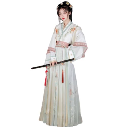 VDCVADKYE Chinesisches Hanfu-Kleid, Jin Made Hanfu Bestickter Damen-Hanfu in Taillenlänge mit innovativer Kreativität(Green,Large) von VDCVADKYE