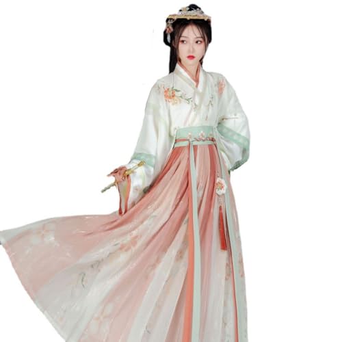 VDCVADKYE Chinesisches Hanfu-Kleid, Jin Made Hanfu Bestickter Damen-Hanfu in Taillenlänge mit innovativer Kreativität(Red,Medium) von VDCVADKYE