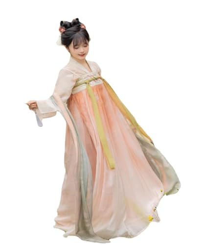 VDCVADKYE Chinesisches Hanfu-Kleid, Tang Made Hanfu Damenrock mit Stil Frühling Herbst und Winter Styles(Orange,Large) von VDCVADKYE