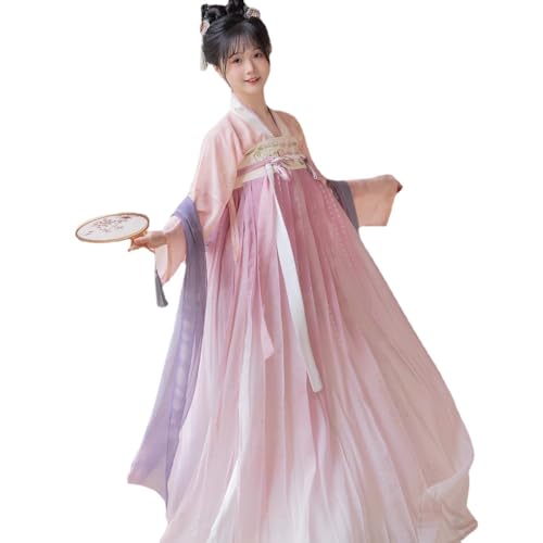 VDCVADKYE Chinesisches Hanfu-Kleid, Tang Made Hanfu Damenrock mit Stil Frühling Herbst und Winter Styles(Pink,Medium) von VDCVADKYE