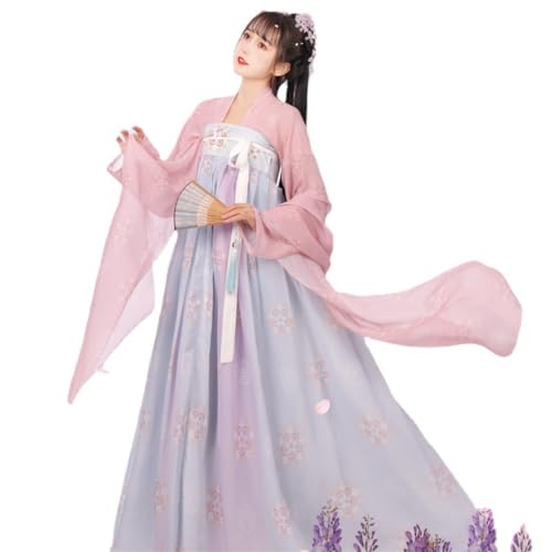 VDCVADKYE Chinesisches Hanfu-Kleid, Tang-Stil Hanfu Frauen im chinesischen Stil Ru Rock alte Kleidung Frauen Han Elemente(Pink,Medium) von VDCVADKYE