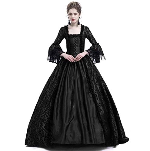 VDDTAGAM Elfen Kostüm Damen Cruella Devil Kostüm Damen Haloween Kostume Kostüm Damen Hexenkostüm Halloween Kleid Schwarz Weisses Kleid Halloween Halloween Kleider Halloween Kostüme Mit(Black,L) von VDDTAGAM