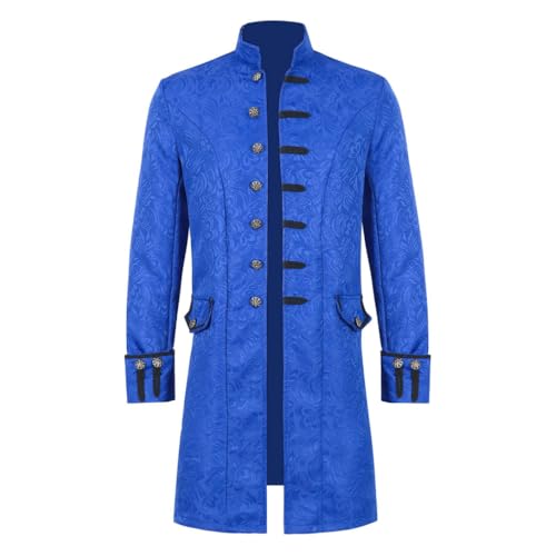 VDDTAGAM Frack Herren Kostüm Halloween Herren Vampire Kostüm Herren Halloween Costume Men Halloween Kostüme Für Männer Steampunk Kostüm e Für Erwachsene Halloween Costume Men Halloween(blue,3XL) von VDDTAGAM