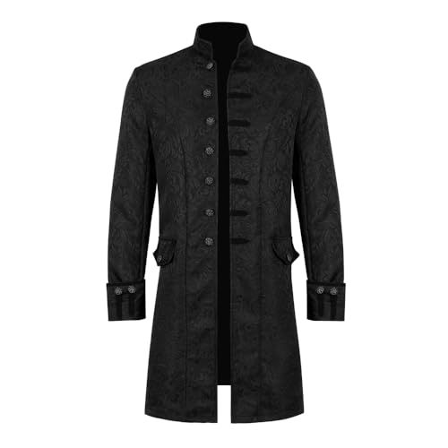 VDDTAGAM Halloween Costume Men Halloween Kostüm Herren Horror Halloween Kostüm Herren Steampunk Halloween Kostüm Herren Cosplay Herren Kostüm Steampunk Dracula Kostüm Herren Halloween (black,XL) von VDDTAGAM