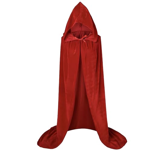 VDDTAGAM Halloween Kostüme Halloween KostüM Halloween Kostüm Damen Umhang Hexenkostüm Damen Vampir Kostüm Herren Halloween Kostüm Herren Vampir Halloweenkostüm Umhang Halloween Damen (Red,M) von VDDTAGAM