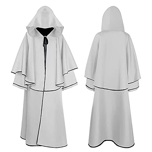 VDDTAGAM Halloween Kostüme Horror Kostüm Halloween Kostüm Damen Scream Kostüm Herren Vampir Umhang Vampir Umhang Halloween Kostüm Vampir Damen Schwarzer Umhang Halloween Kostüm Herren (White,S) von VDDTAGAM