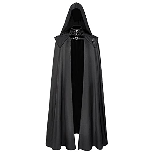 VDDTAGAM Jedi Robe Halloween KostüM Halloween Kostüm Herren Gruselig Halloweenkostüm Halloween Kostüm Hexe Umhang Mit Kapuze Halloween Cape Kostüm Halloween Herren Scream Kostüm Hallo(Black,3XL) von VDDTAGAM