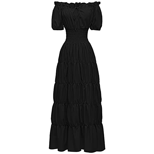 VDDTAGAM Kostüm Halloween Kostüm Halloween Kleider Damen Hexenkostüm Damen Korsett Kleid Damen Halloween Halloween Kostüm Damen Vampir Halloween Kostüm Damen Xxl Kostüm Vampir Damen Sc(Black,M) von VDDTAGAM