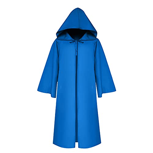 VDDTAGAM Männer Halloween Kostüm Jedi Robe Halloween Kostüm Herren Vampir Umhang Herren Halloween Costume Men Sensenmann Kostüm Herren Halloween Kostüm Damen Vampir Kostüm Herren Hallo(Blue,XL) von VDDTAGAM