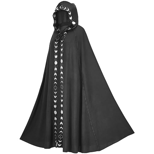 VDDTAGAM Vampir Kostüm Herren Scream Kostüm Halloweenkostüm Halloween Kostüm Umhang Ghostface Kostüm Vampir Kostüm Herren Hexenkostüm Damen Roter Umhang Halloween Kostüm Frauen Hexenum(Black,3XL) von VDDTAGAM