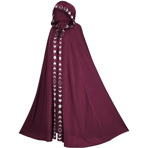 VDDTAGAM Vampire Kostüm Damen Jedi Kostüm Kostüm Halloween Halloween Kostüm Herren Horror Umhang Halloween Männer Jedi Kostüm Herren Sensenmann Kostüm Herren Gothic Kostüm Damen Sensen(Red,XL) von VDDTAGAM