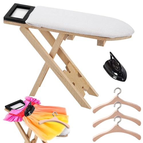 VDSOW Wichtel Zubehör Miniatur Buegeleisen Kit mit Miniatur Bügelbrett und 3 Stück Miniatur Aufhänger aus Hölz Puppenhaus Zubehör Wichtelzubehör 1 12, Wichtel Zubehör Weihnachten VDSOW Wichtel Zubehör Miniatur Buegeleisen Kit mit Miniatur Bügelbrett und 3 Stück Miniatur Aufhänger aus Hölz Puppenhaus Zubehör Wichtelzubehör 1 12, Wichtel Zubehör Weihnachten von VDSOW