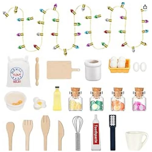 Wichtel Zubehör Weihnachten, VDSOW 27pcs Weihnachtswichtel Zubehör Miniatur Küche Backen Wichtel Lichterkette Wasch Set Puppenhaus Zubehör 1:12, Miniatur Wichtel Zubehör Wichtel Zubehör Weihnachten, VDSOW 27pcs Weihnachtswichtel Zubehör Miniatur Küche Backen Wichtel Lichterkette Wasch Set Puppenhaus Zubehör 1:12, Miniatur Wichtel Zubehör von VDSOW