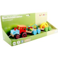 SpielMaus Nachziehtraktor mit 2 Anhänger SpielMaus Nachziehtraktor mit 2 Anhänger von VEDES Großhandel GmbH - Ware