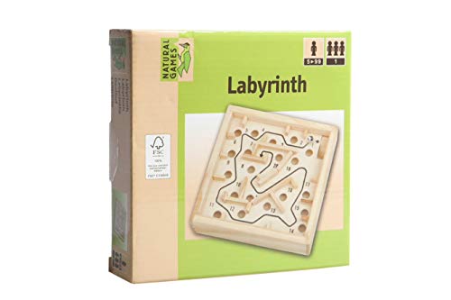 VEDES Großhandel 61409726 Natural Games Holz Labyrinth, 12 x 12 cm von VEDES Großhandel GmbH - Ware