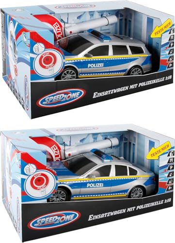 VEDES Großhandel GmbH - Ware 30801806 Speed Zone Polizeiauto mit Polizeikelle, Silber von VEDES Großhandel GmbH - Ware