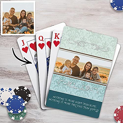 VEELU Personalisierte Pokerkarten mit Foto & Text Anzahl Plastik Wasserdicht Spielkarten mit Bedrucken Bild Kartenspiel mit Erwachsene Familie Freund Kinder Casino von VEELU