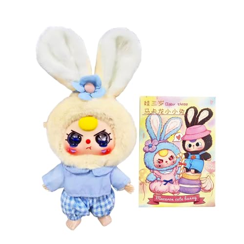 VEGAWIWI Plüsch Blinde Kiste, Niedliche Baby DREI Macaron Kleine Hasen Serie Weiche Stoffpuppe für Schlüsselanhänger, Sammelbare Plüschtiere für Geburtstagsgeschenke (MKL Bunny) von VEGAWIWI