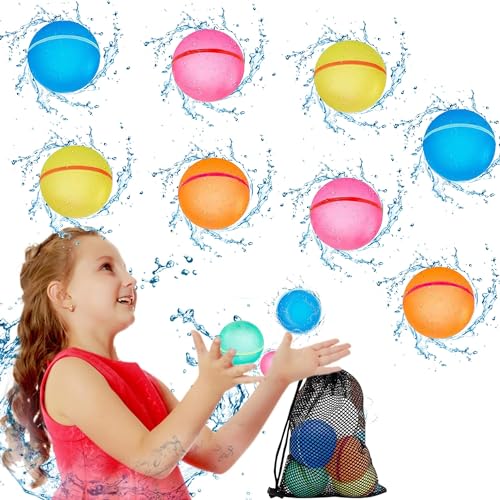 Afyalis Wasserbomben wiederverwendbar,18 Stück Schnell befüllbare, wiederverwendbare Wasserballons für Sommerspaß, Pool- und Strandspielzeug für Kinder und Erwachsene, Mehrweg Wasserspielzeug von VELAS