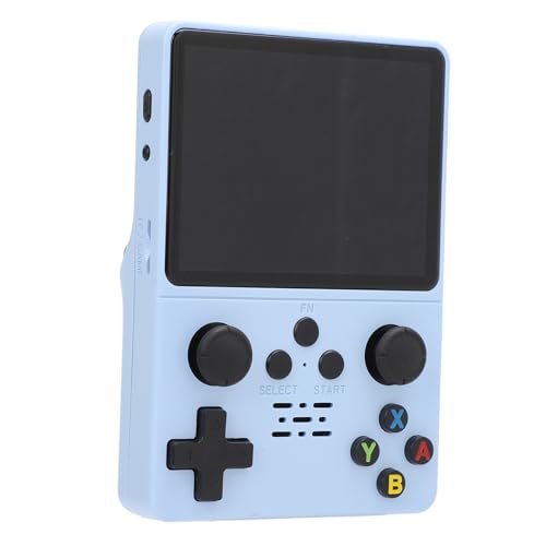 R35s Handheld-Spielekonsole, Retro-Videospielkonsole, 3,5 Zoll 640 X 480 HD IPS-Bildschirm, RK3326 1,5 GHz, 20 Mainstream-Simulatoren, 3500 MAh Akku (128G / Blue) von VELATEMOR