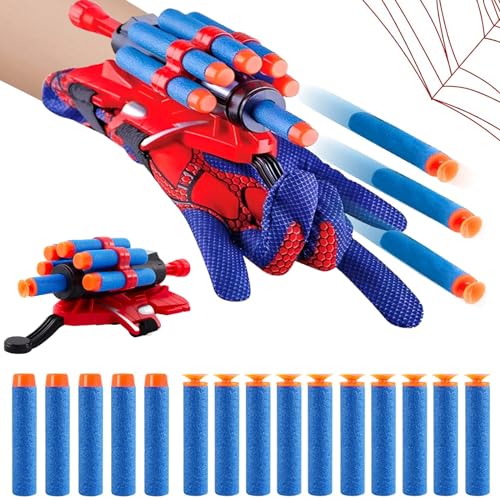 1 Set Spider Launcher Handschuh, Spiderman Handschuhe, Spider Gloves Launcher, Kids Spider Hero Handschuhe, Spiderman netzwerfer, Spider Spielzeug Handschuh, Cosplay Glove Launcher von VELEEZE