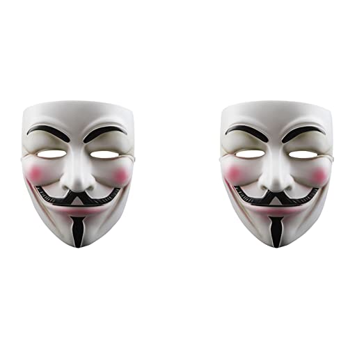 VENEKA 2 x Anonymous Guy Fawkes Harz-Cosplay-Maske, Party, Kostüm, Requisite Spielzeug von VENEKA