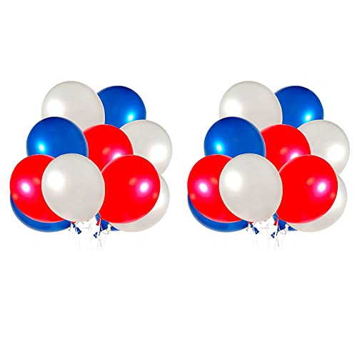 VENOAL 120 Stück rote, weiße und blaue Luftballons, 30,5 cm, Latex-Party-Luftballons, perfekte Party-Geburtstagsdekoration für alle Anlässe von VENOAL