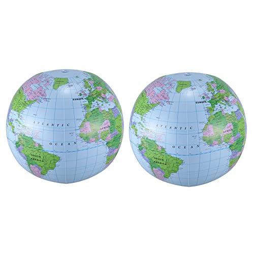 VENOAL 2X Aufblasbares Spielzeug Globus Ausbildung Geographie Karte Ballon Wasserball 40 cm von VENOAL