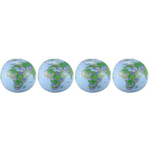 VENOAL 4X Aufblasbares Spielzeug Globus Ausbildung Geographie Karte Ballon Wasserball 40 cm von VENOAL