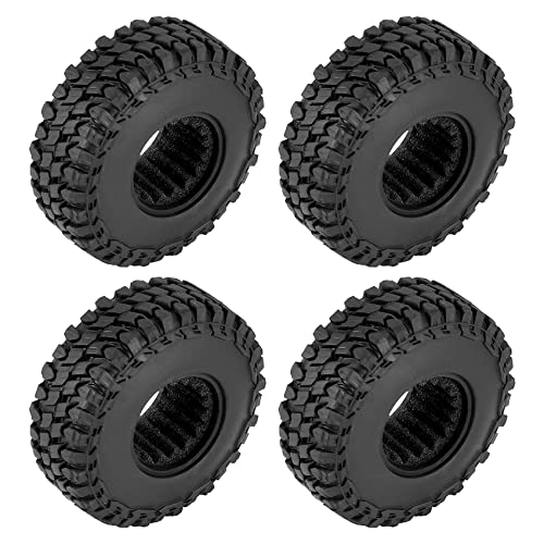 VEOFFICE 4 STÜCK 55X18Mm Weich Gummi Rad Reifen Reifen für 1/24 RC Crawler Auto Axial SCX24 90081 AXI00002 Upgrade Teile von VEOFFICE