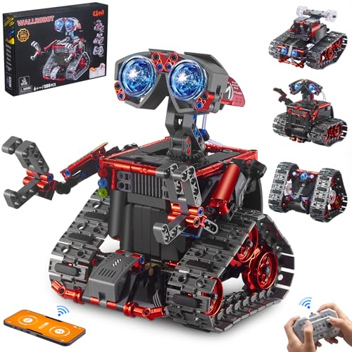 VEPOWER Technik Roboter Jungen Bauspielzeug, 4 in 1 App & Fernsteuerung Programmierbares Roboticset Spielzeug, Kreatives Geschenk für Kinder ab 6-12+ (560 Stück) von VEPOWER