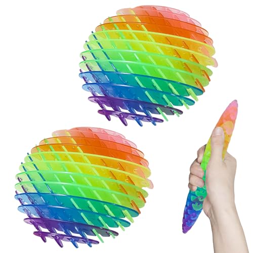 VEQENIFY Anti Stress Spielzeug, 2 Stück Fidget Wurm Spielzeug, Formwandelnder Sensorisches, Stressabbau Twisty Wurm Flexibles, Stretchy Stress Relief Bunt Dehnbares Spielzeug für Kinder Erwachsene von VEQENIFY