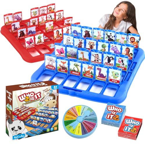 VEQENIFY Wer Ist Es Ratespiel Wer Ist Es Spiel Brettspiel Tier Ratespiel Erraten eines Brettspiels Charakter Ratespiel Brettspiel für Erwachsene und Kinder ab 6 Jahren von VEQENIFY