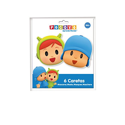 VERBETENA, 016001515 Party-Masken Pocoyo und Nina, Pappprodukt, 6 Stück von VERBETENA