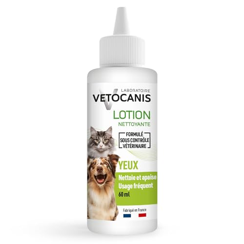 Vetocanis | Augentropfen für Hund und Katze 60ML | Feuchttücher zur Fellpflege Katze | Augentropfen gegen trockene Augen | Katzen- und Hundepfoten Reiniger | Packung mit 100 Tüchern von VETOCANIS