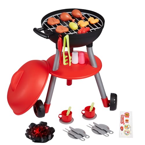 VEVOR 28-teiliges Grill-Spielset, Kinderspielzeug-Küchenspielset mit Ton & Licht, Spielset für interaktives Grillspiel, Spielset zum Kochen von Lebensmitteln, für Kinder im Alter von 3–8 Jahren von VEVOR