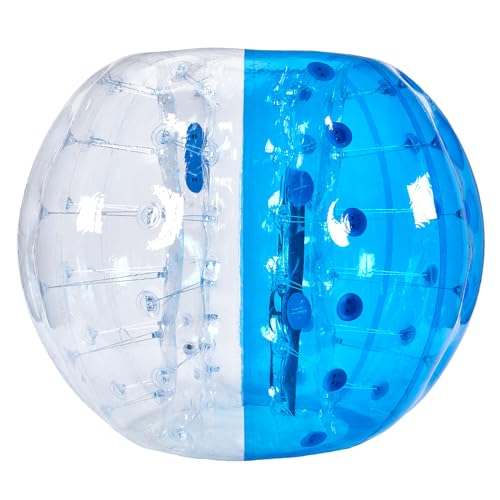 VEVOR Aufblasbarer Bump Ball Bumper Stoßball 1 Stk. 1,5 m x 1,2 m, Menschlicher Kollisionsball, PVC-Körperblasen-Bounce-Ball für Outdoor-Aktivitäten, Transparent + Blau Aufblasbar Bumper Ball von VEVOR